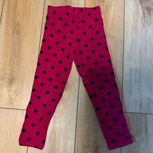 Primary Red and Black Polka Dot Leggings Size 6